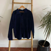 Mat Chemise Unisexe en Coton 100% Teinte à l'Indigo Naturel – Fait Main